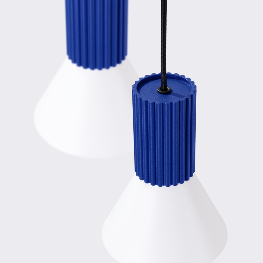 Hanglamp aan snoer ESTRIA 3xE14/10W/230V Ø 30 cm blauw