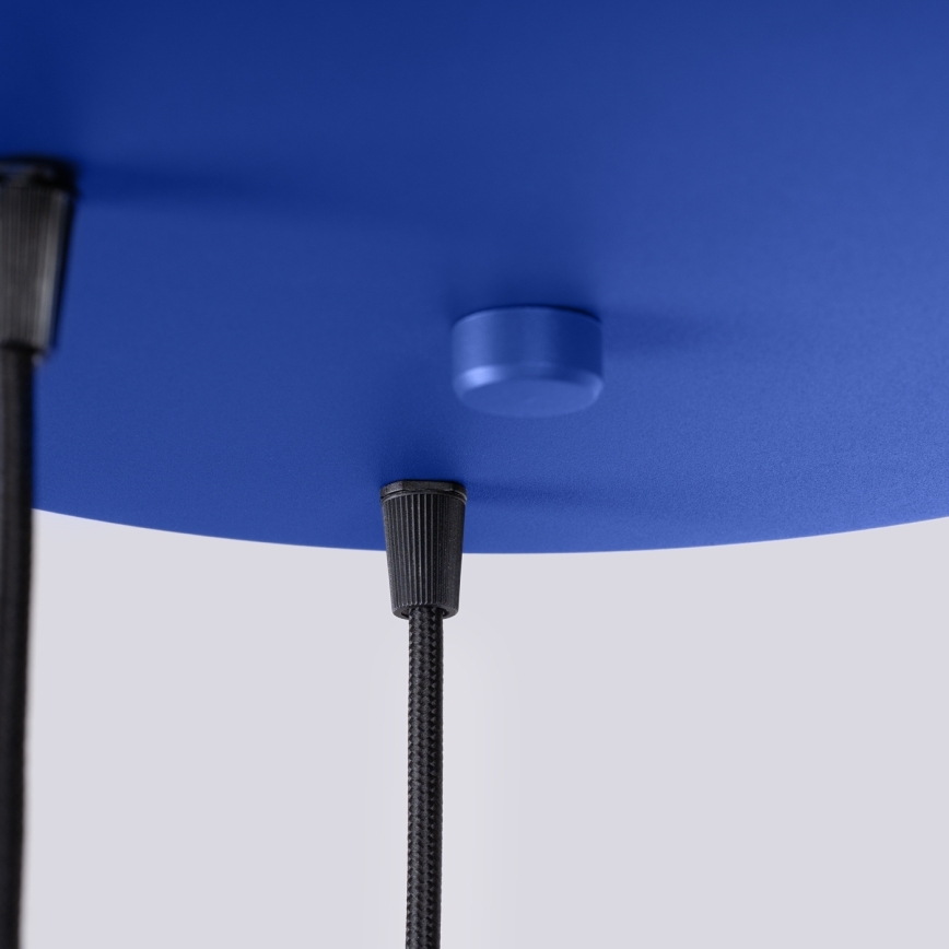 Hanglamp aan snoer ESTRIA 3xE14/10W/230V Ø 30 cm blauw