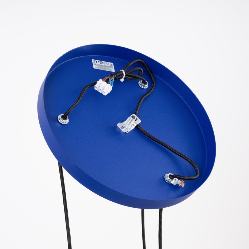 Hanglamp aan snoer ESTRIA 3xE14/10W/230V Ø 30 cm blauw