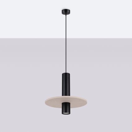 Hanglamp aan snoer PELTA 1xGU10/10W/230V zwart/crème