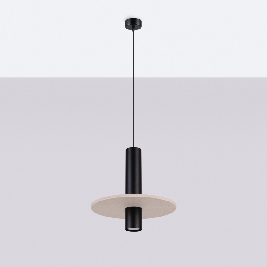 Hanglamp aan snoer PELTA 1xGU10/10W/230V zwart/crème