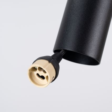 Hanglamp aan snoer PELTA 1xGU10/10W/230V zwart/crème