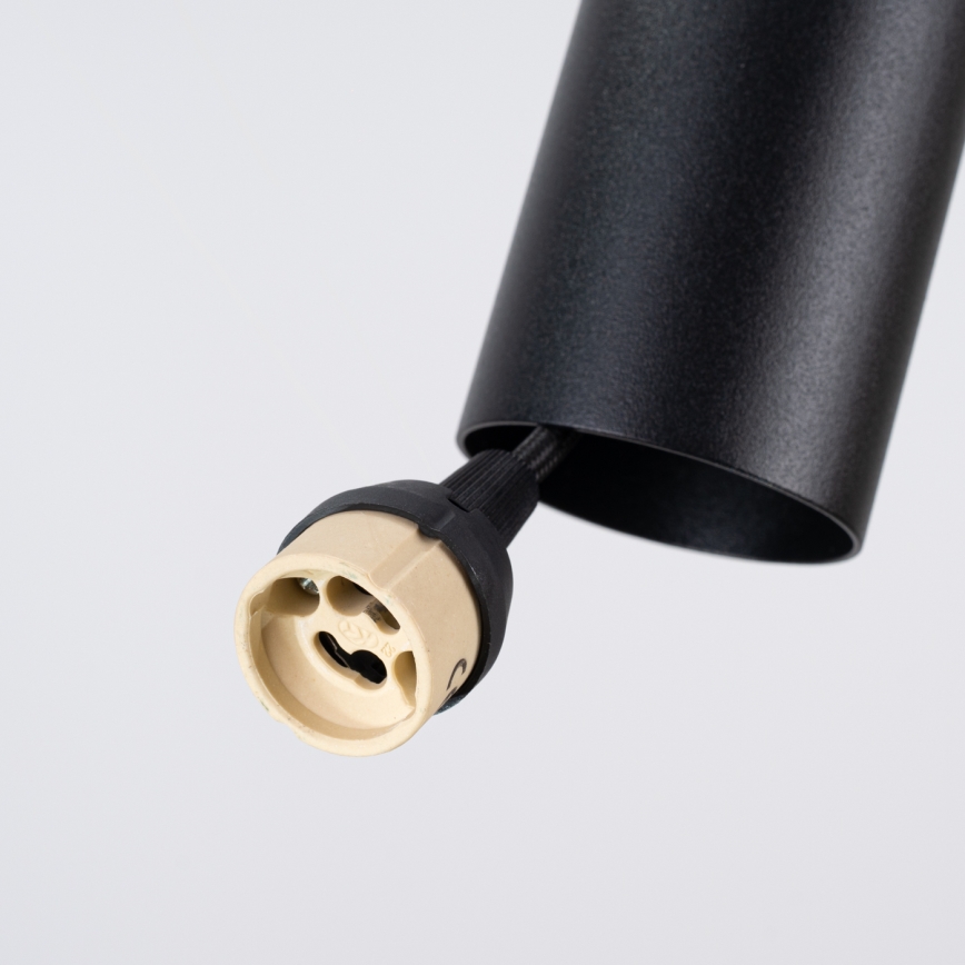 Hanglamp aan snoer PELTA 1xGU10/10W/230V zwart/crème