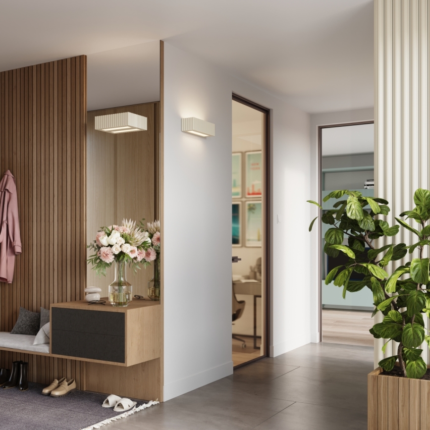 Wandlamp RIGATA 1xE27/15W/230V keramiek/crèmekleurig