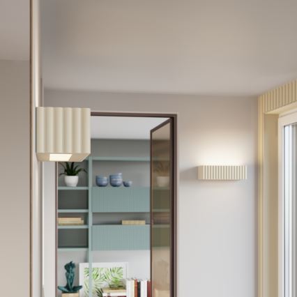 Wandlamp RIGATA 1xE27/15W/230V keramiek/crèmekleurig