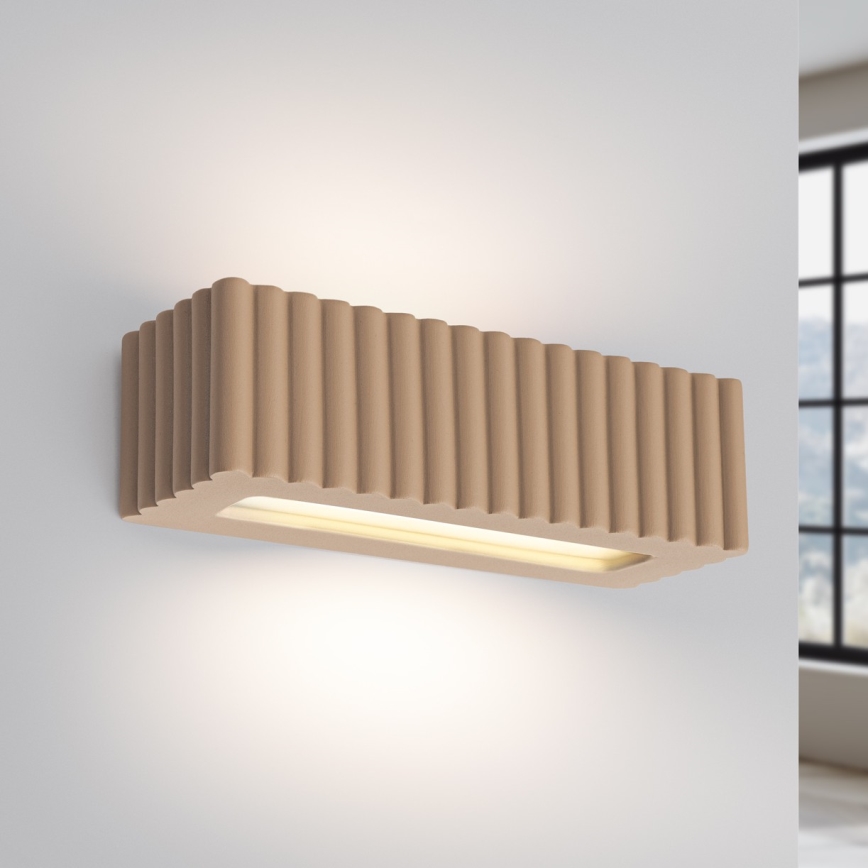 Wandlamp RIGATA 1xE27/15W/230V keramiek/taupe
