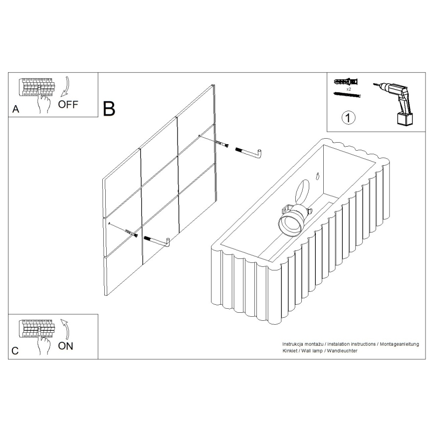 Wandlamp RIGATA 1xE27/15W/230V keramiek/taupe