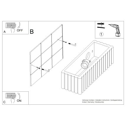 Wandlamp RIGATA 1xE27/15W/230V keramiek/blauw