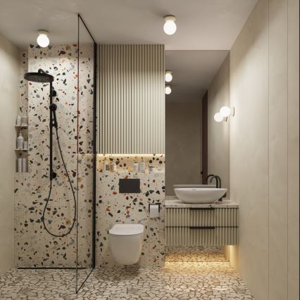 Badkamerwandlamp ZORI 1xG9/8W/230V IP44 beige