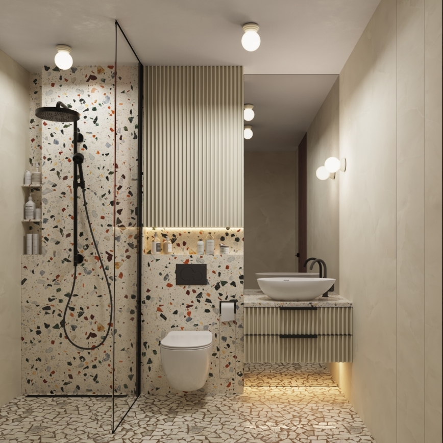 Badkamerwandlamp ZORI 1xG9/8W/230V IP44 beige