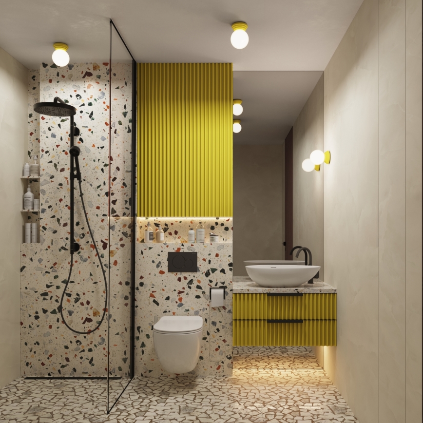 Wandlamp voor badkamer ZORI 1xG9/8W/230V IP44 geel