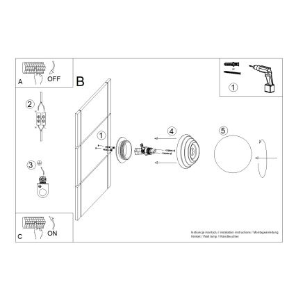 Badkamerwandlamp ZORI 1xG9/8W/230V IP44 oranje