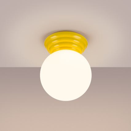 Badkamerplafondlamp ZORI 1xG9/8W/230V Ø 12 cm IP44 geel