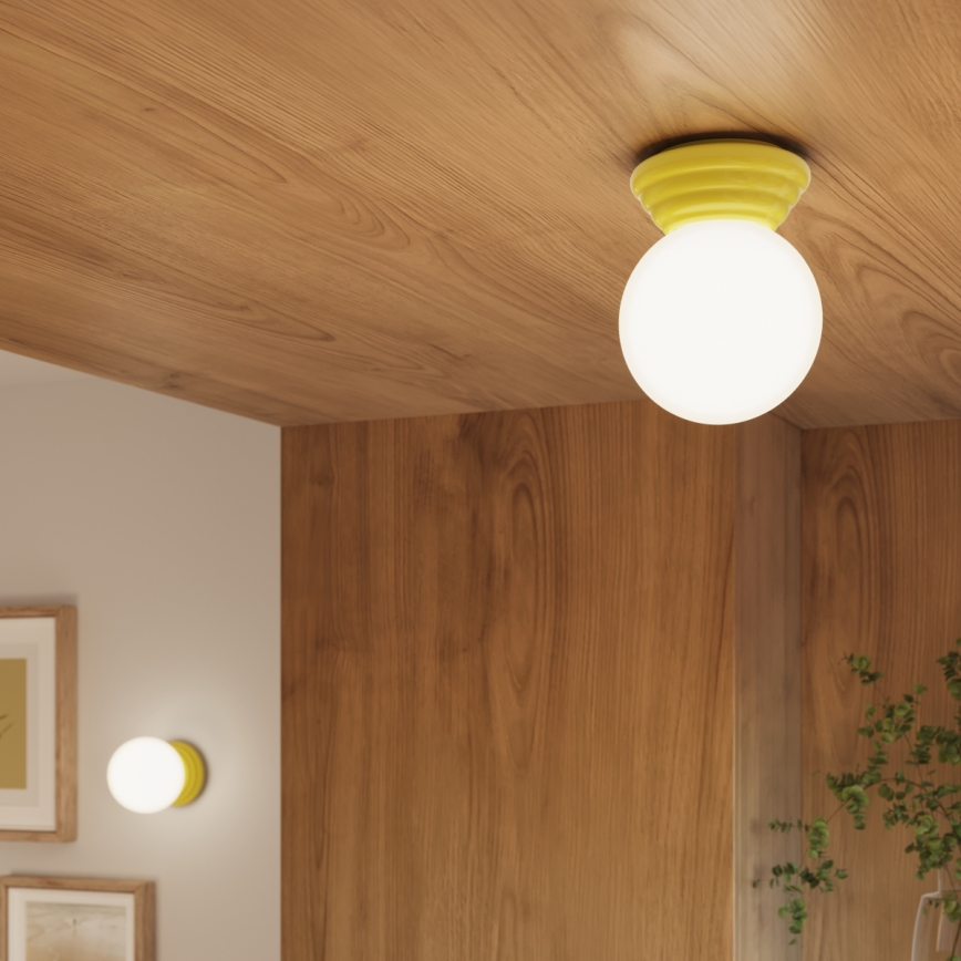 Badkamerplafondlamp ZORI 1xG9/8W/230V Ø 12 cm IP44 geel