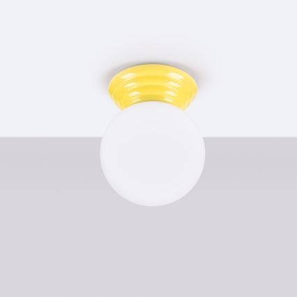 Badkamerplafondlamp ZORI 1xG9/8W/230V Ø 12 cm IP44 geel