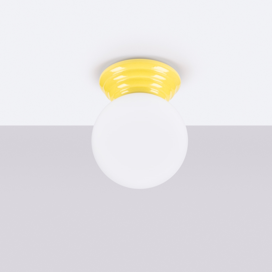 Badkamerplafondlamp ZORI 1xG9/8W/230V Ø 12 cm IP44 geel