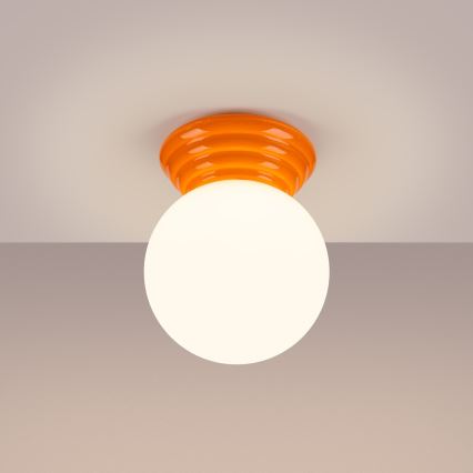 Badkamerplafondlamp ZORI 1xG9/8W/230V Ø 12 cm IP44 oranje