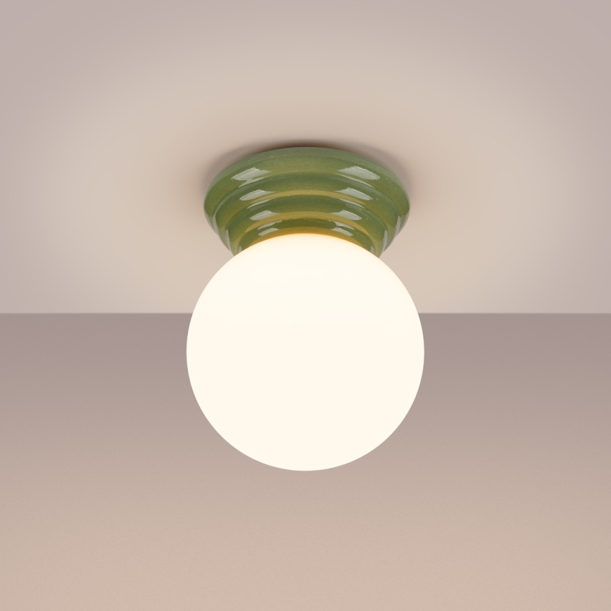 Badkamerplafondlamp ZORI 1xG9/8W/230V Ø 12 cm IP44 groen