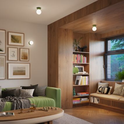 Badkamerplafondlamp ZORI 1xG9/8W/230V Ø 12 cm IP44 groen