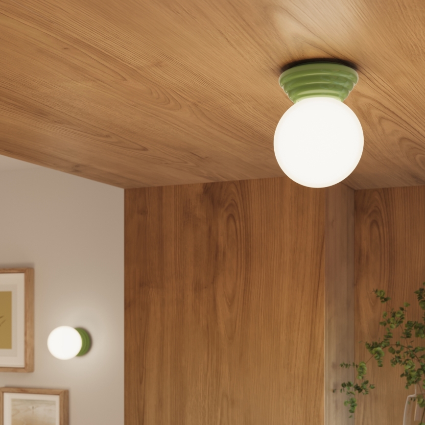 Badkamerplafondlamp ZORI 1xG9/8W/230V Ø 12 cm IP44 groen