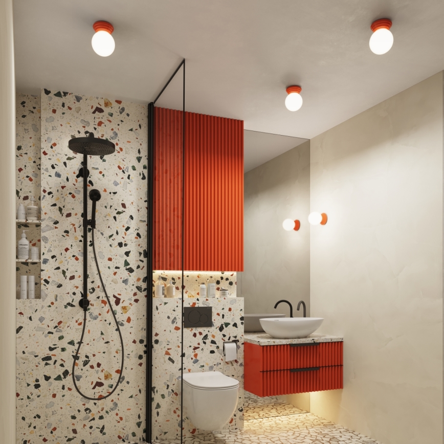 Badkamerplafondlamp ZORI 1xG9/8W/230V Ø 12 cm IP44 roze