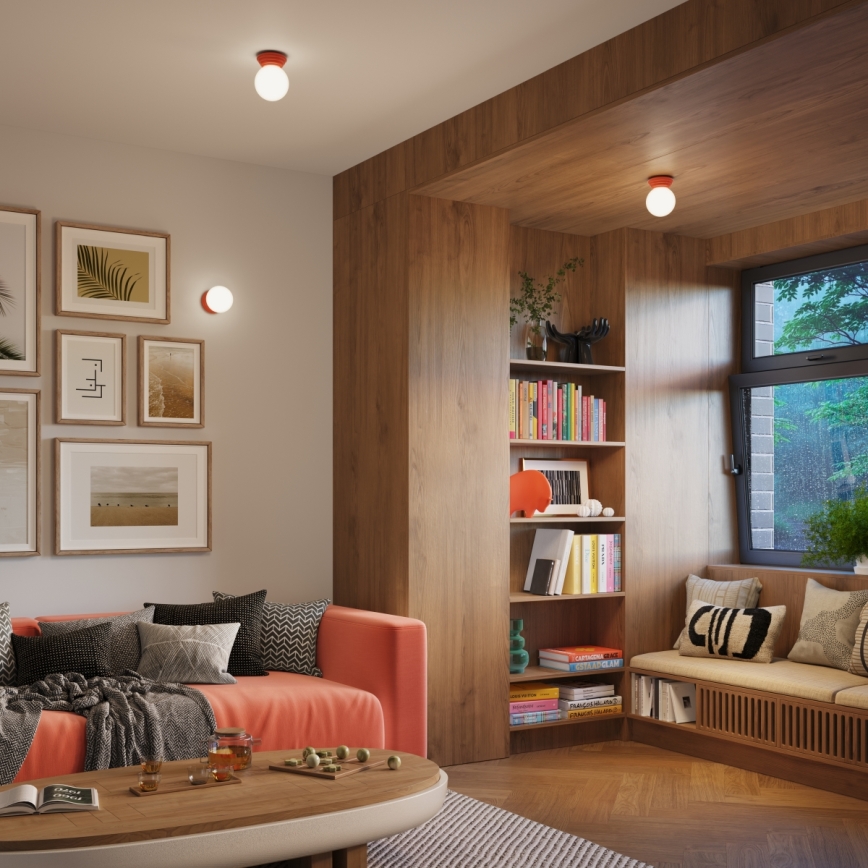 Badkamerplafondlamp ZORI 1xG9/8W/230V Ø 12 cm IP44 roze