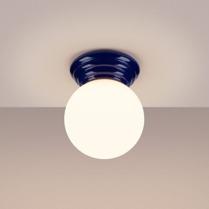 Plafondlamp voor badkamer ZORI 1xG9/8W/230V Ø 12 cm IP44 blauw