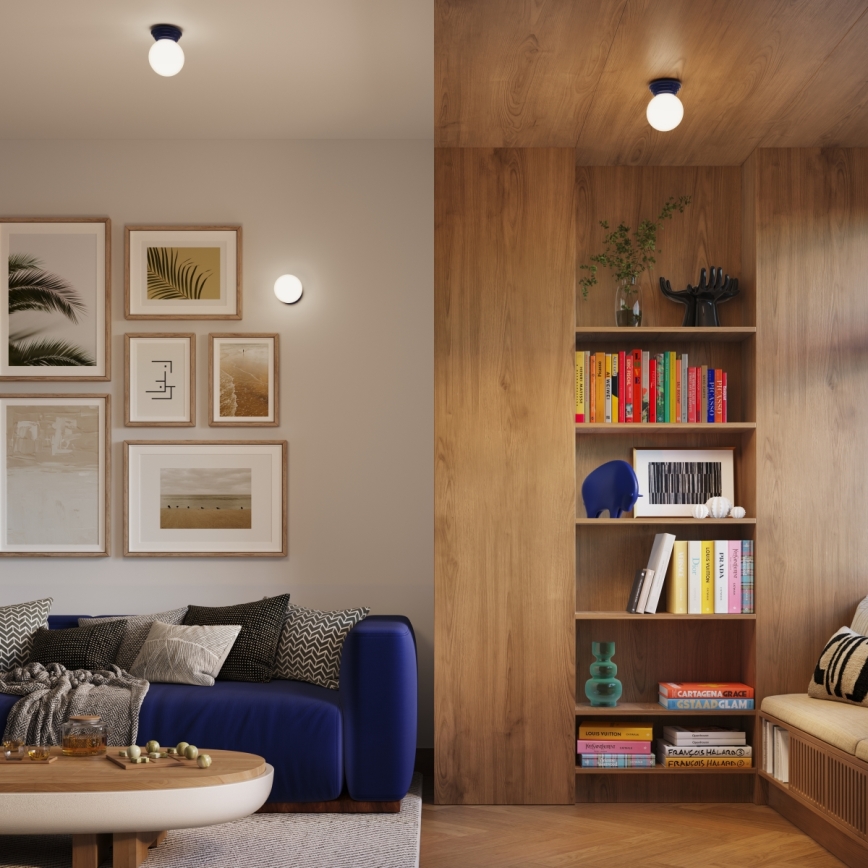 Plafondlamp voor badkamer ZORI 1xG9/8W/230V Ø 12 cm IP44 blauw