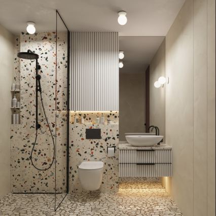 Plafondlamp ZORI voor de badkamer — 1x G9, 8 W, 230 V, Ø 12 cm, IP44, wit