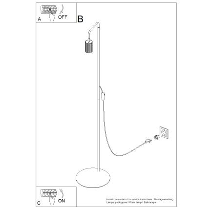 Vloerlamp KARBON 1xGU10/10W/230V wit