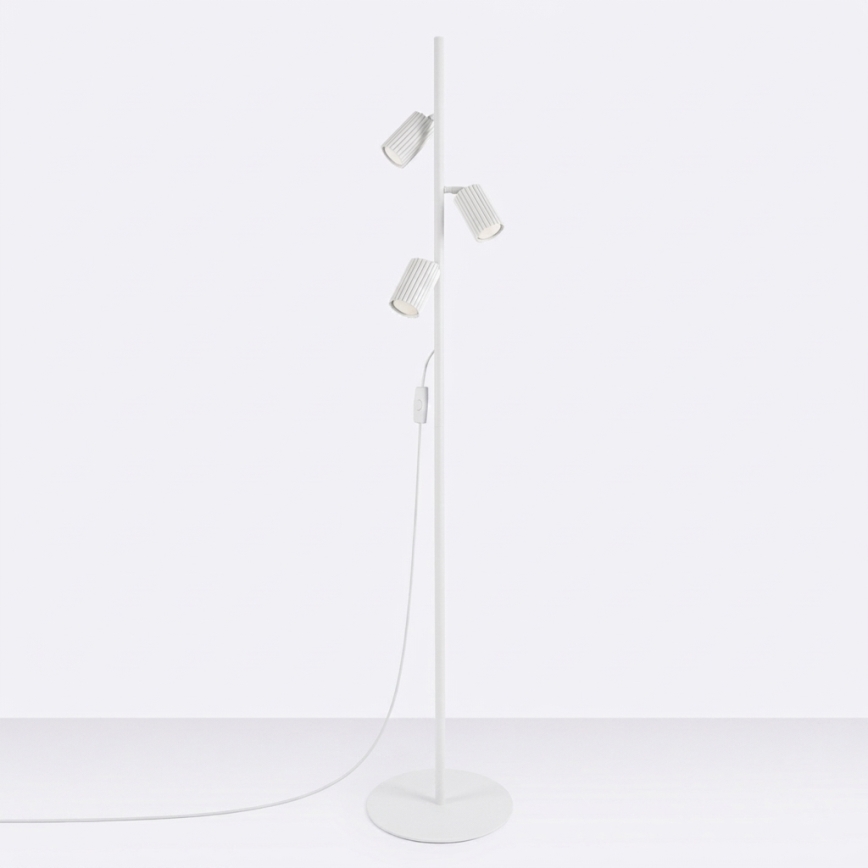 Witte vloerlamp KARBON 3xGU10/10W/230V
