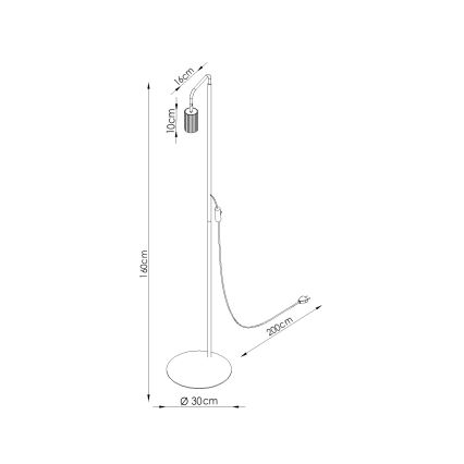 Vloerlamp KARBON 1x GU10/10W/230V zwart