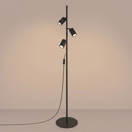 Vloerlamp KARBON 3xGU10/10W/230V zwart