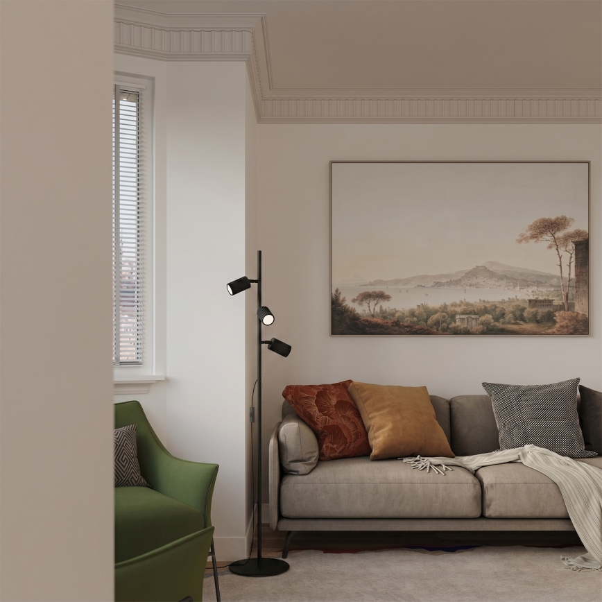 Vloerlamp KARBON 3xGU10/10W/230V zwart
