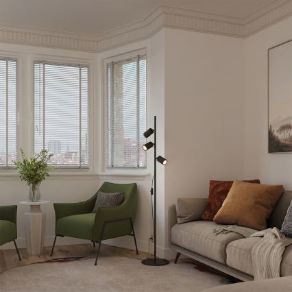 Vloerlamp KARBON 3xGU10/10W/230V zwart