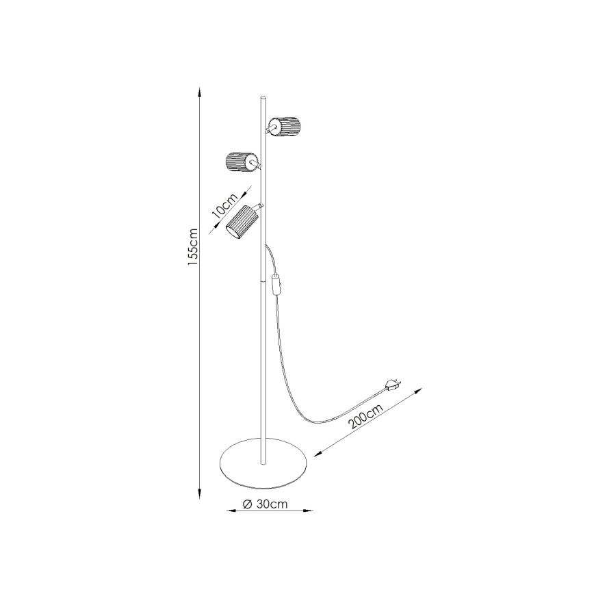 Vloerlamp KARBON 3xGU10/10W/230V zwart