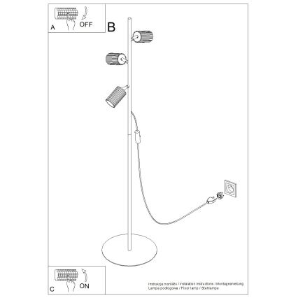 Vloerlamp KARBON 3xGU10/10W/230V crèmekleurig