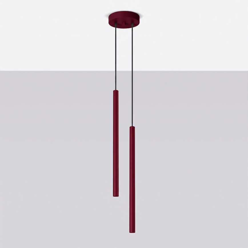 Pendellamp met kabel PASTELO 2xG9/8W/230V rood
