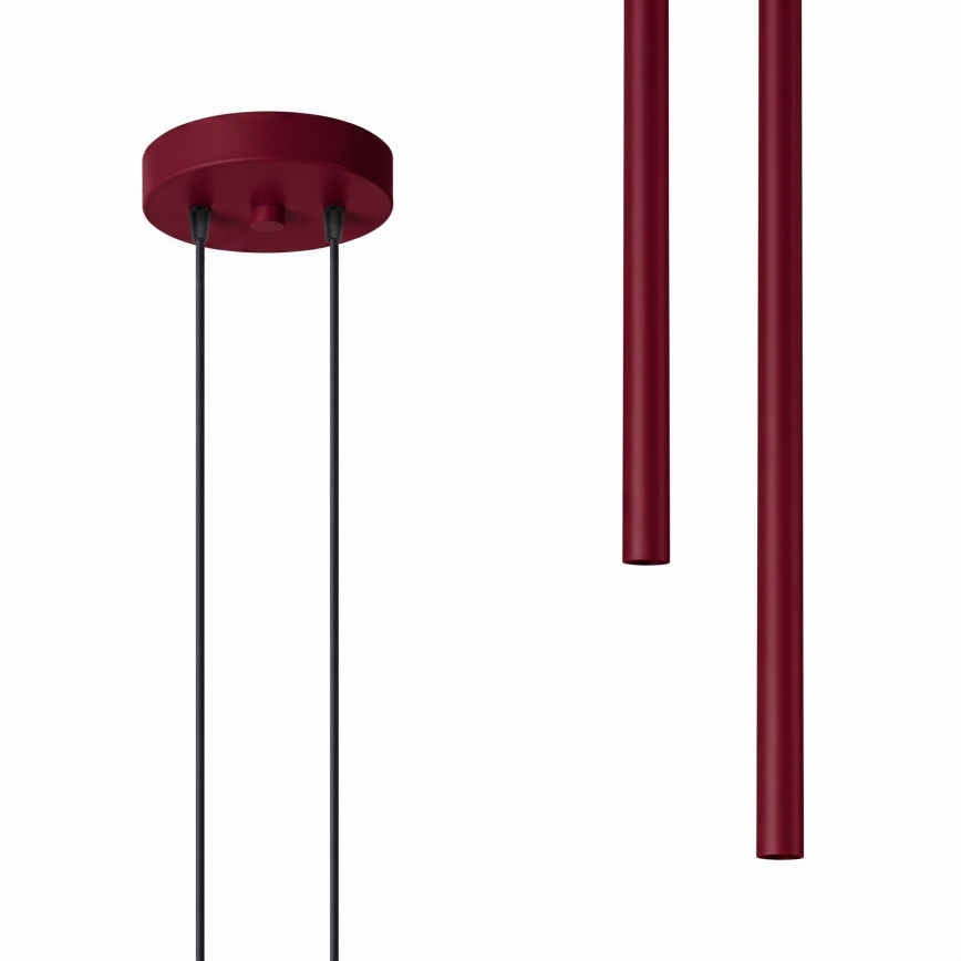 Pendellamp met kabel PASTELO 2xG9/8W/230V rood