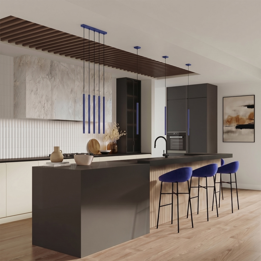Hanglamp aan kabel PASTELO 1xG9/8W/230V blauw