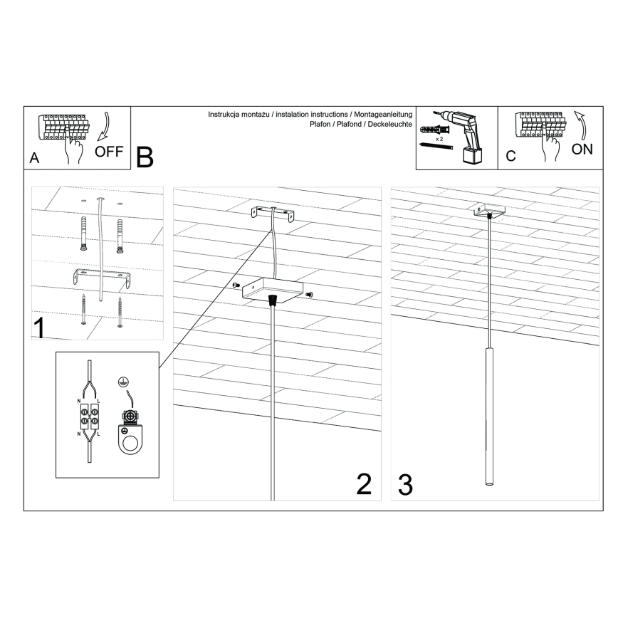 Hanglamp aan kabel PASTELO 1xG9/8W/230V blauw