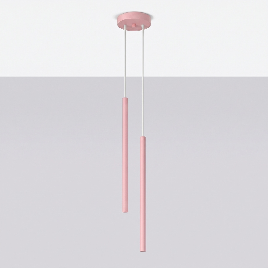 Hanglamp aan snoer PASTELO 2xG9/8W/230V roze