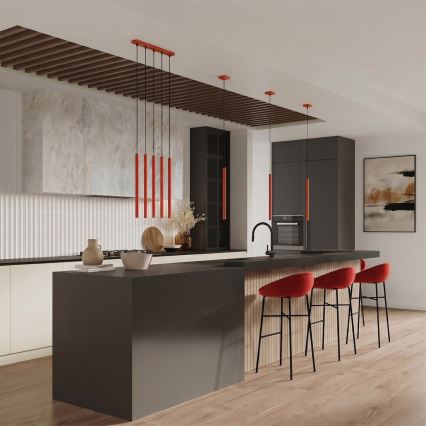 Hanglamp aan snoer PASTELO 1xG9/8W/230V rood