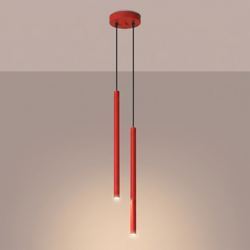 Hanglamp aan kabel PASTELO 2xG9/8W/230V, rood