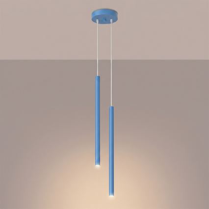 Hanglamp aan kabel PASTELO 2xG9/8W/230V blauw