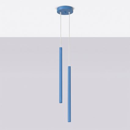 Hanglamp aan kabel PASTELO 2xG9/8W/230V blauw