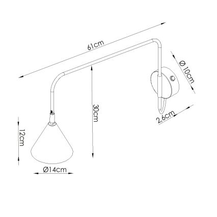 Wandlamp NOX 1xE14/10W/230V crème
