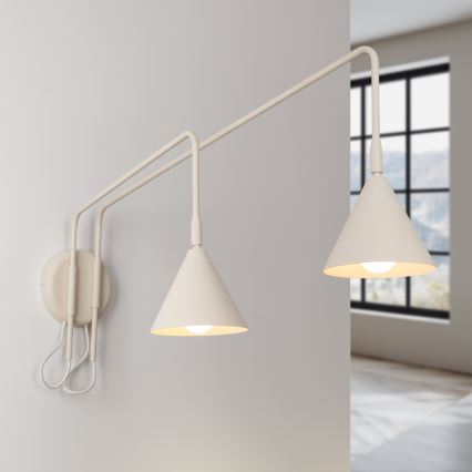 Wandlamp NOX 2xE14/10W/230V crèmekleurig