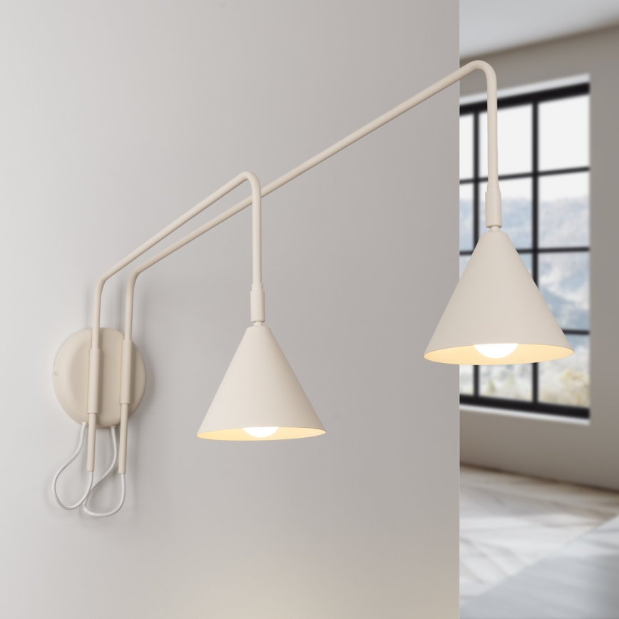 Wandlamp NOX 2xE14/10W/230V crèmekleurig