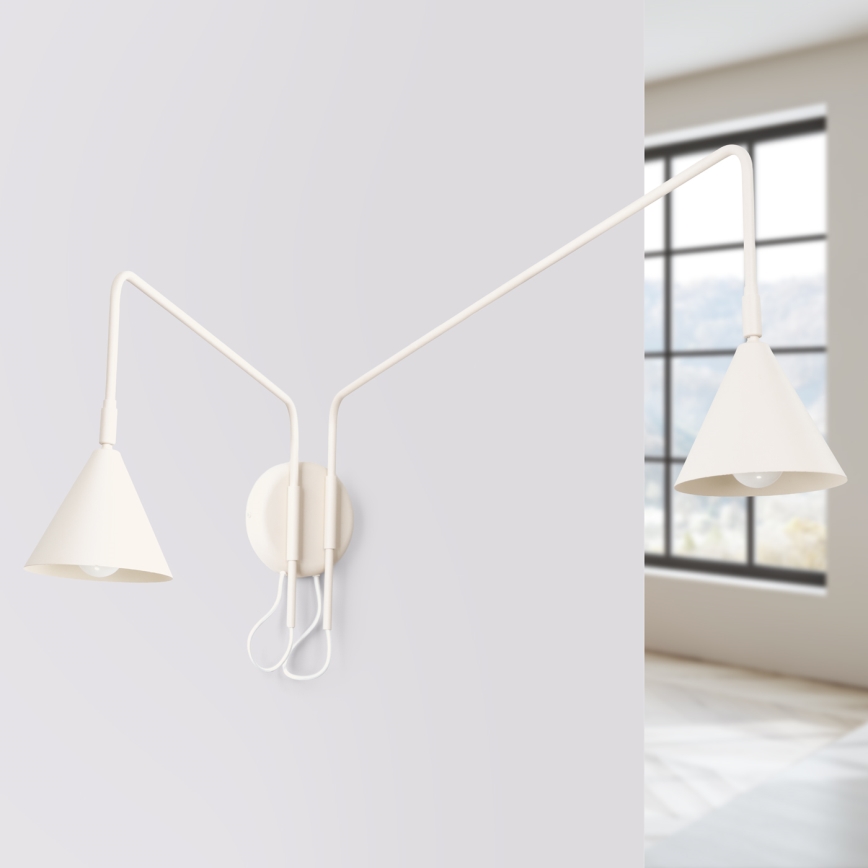 Wandlamp NOX 2xE14/10W/230V crèmekleurig